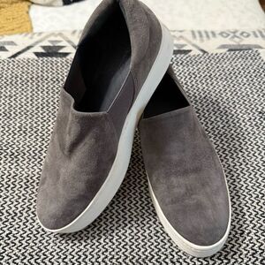 Vince Gray Suede Women's Slip-on Platform Sneakers